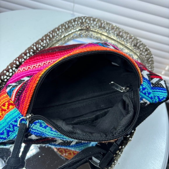 Bohemian Fanny Pack Aztect Tribal Pattern Zip Closure Festival Stash Belt Bag - Picture 7 of 8